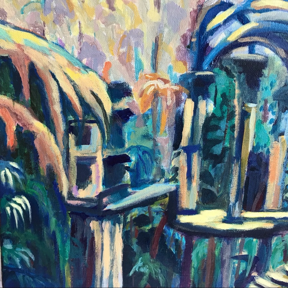 Original Acrylic on Canvas Painting Magical Garden - Picture 5 of 7